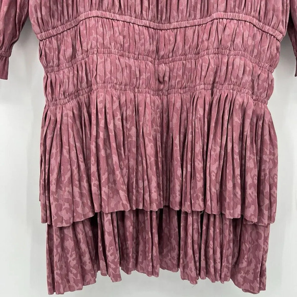 Current Air Anthropologie Aurelie Pleated Smocked Waist Mini Dress Size Medium - Picture 7 of 9